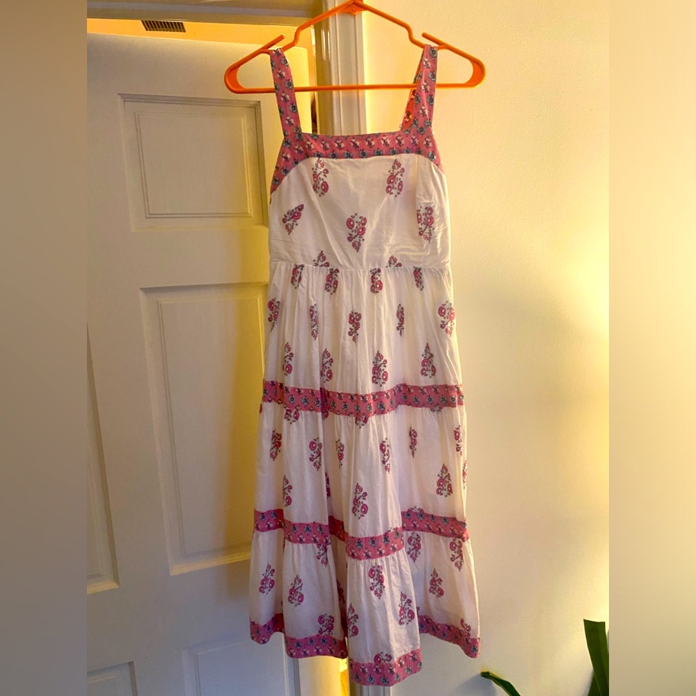 J crew factory White and Pink Floral Dress